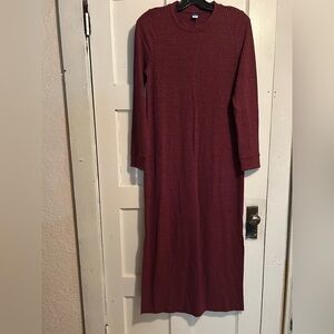 Old Navy Maroon Long Sleeve Dress